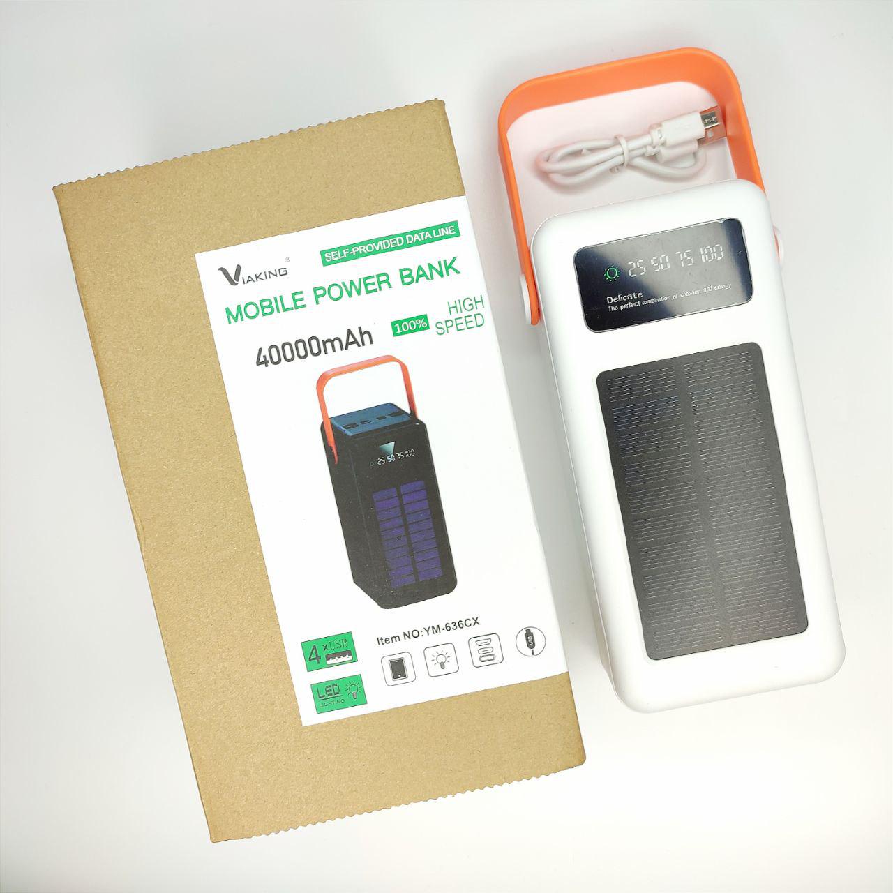 Повербанк YM-636CX 40000 mAh солнечная панель/4 шнура/быстрая зарядка (1132) - фото 4 Повербанк YM-636CX 40000 mAh солнечная панель/4 шнура/быстрая зарядка (1132) - фото 4