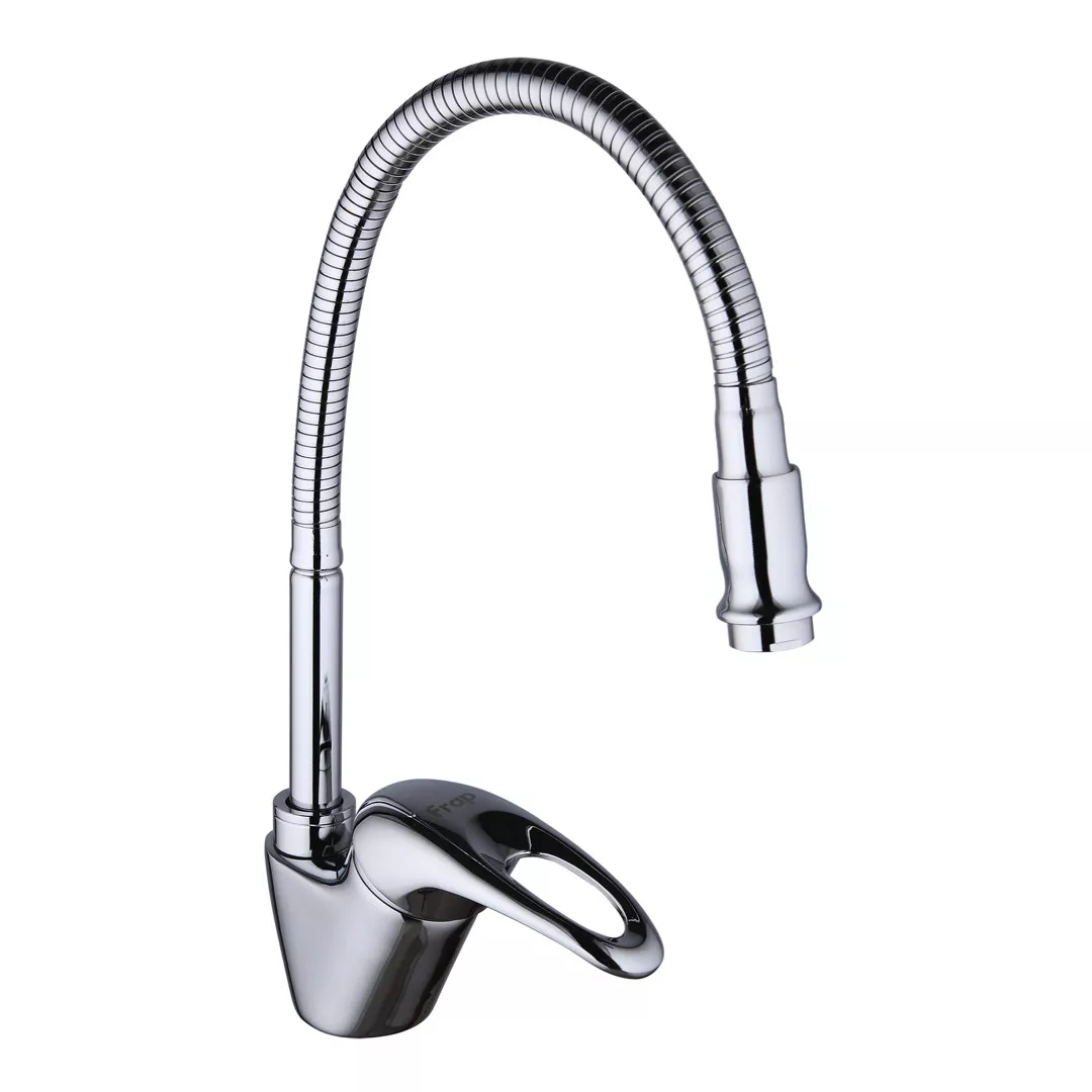 Змішувач для кухні Frap F4303-1 з гнучким виливом одноважільний латунь Хром (SQ-1033638) Змішувач для кухні Frap F4303-1 з гнучким виливом одноважільний латунь Хром (SQ-1033638)