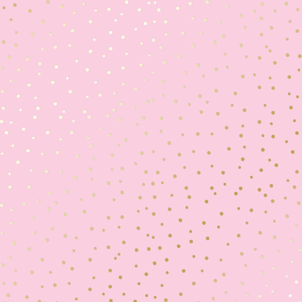 Лист бумаги односторонний Golden Drops с фольгированием 30,5х30,5 см Pink
