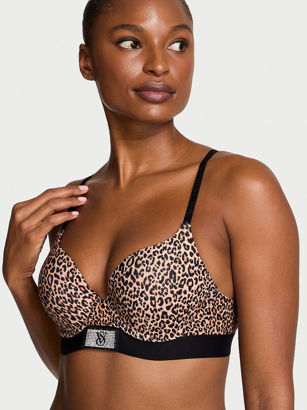 Бюстгальтер Victoria's Secret Perfect Shape Shine Patch Push-Up Bra р. 36В Леопард (27204397)