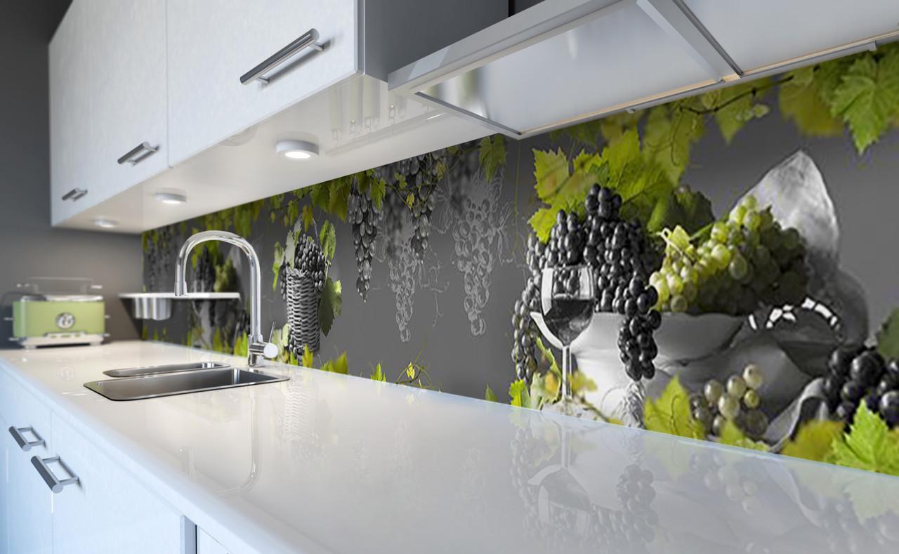 Кухонный фартук Виноград с самоклеющейся виниловой пленки 60х300 см Зеленый Кухонный фартук Виноград с самоклеющейся виниловой пленки 60х300 см Зеленый