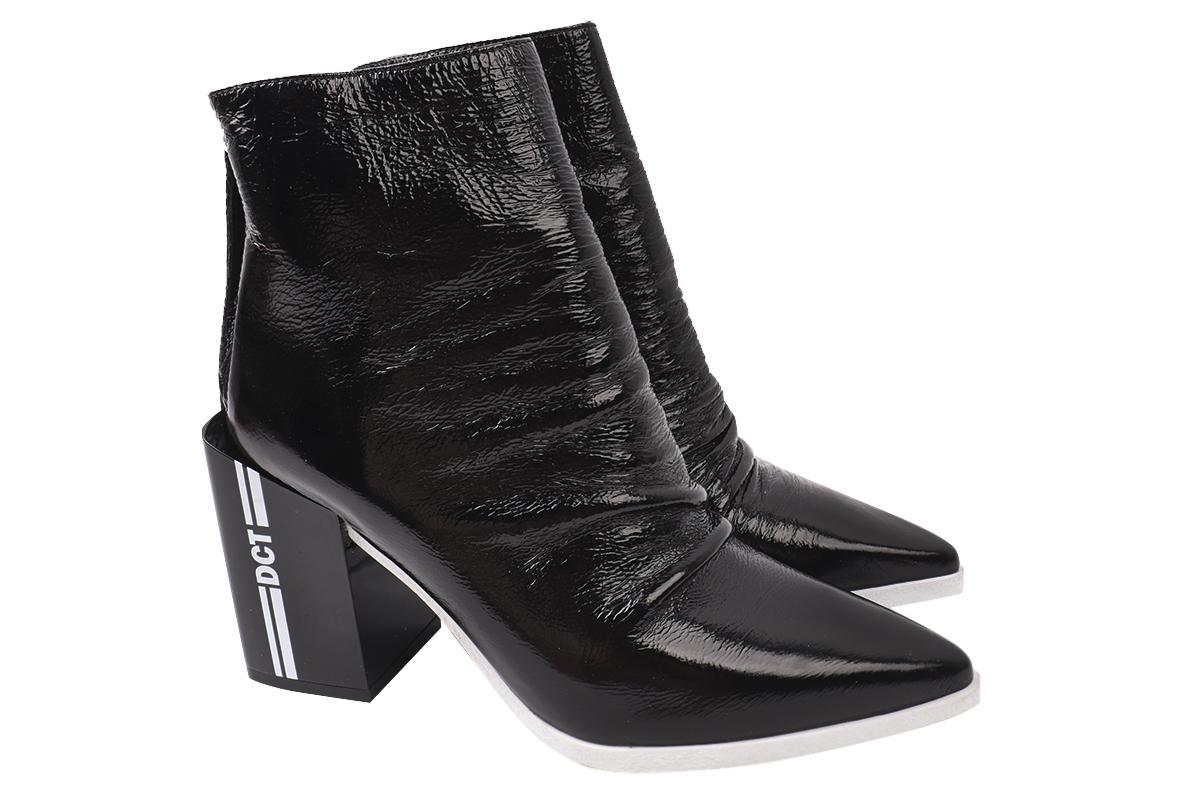 Ботильоны женские Da Cota из лакированой кожы на большом каблуке р. 37 Черный (26-20DH)