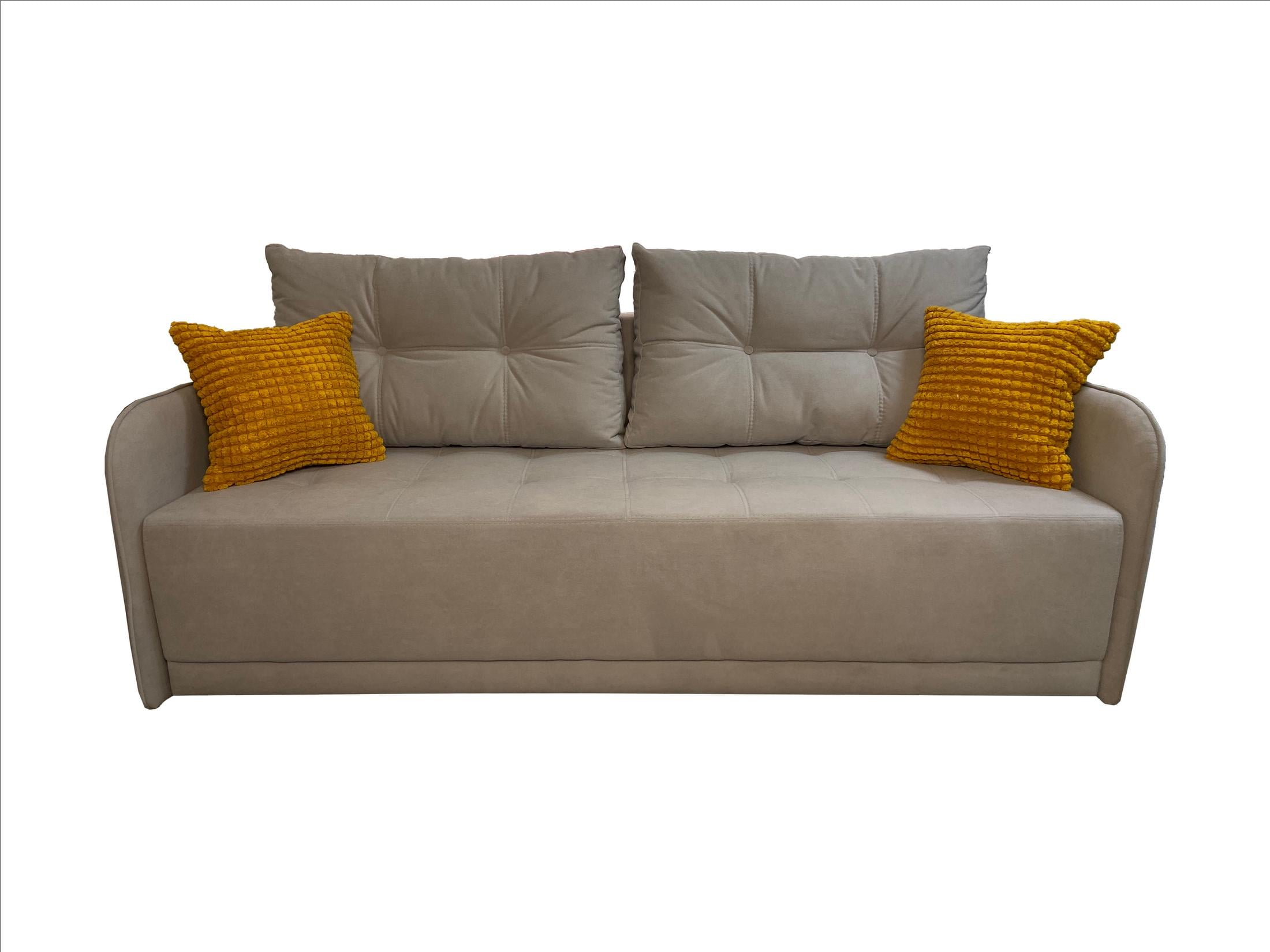 Диван Grand Соломия Top Velvet 8 еврокнига пружинный блок 218х78х102 см Светло-бежевый (4641112-2938)