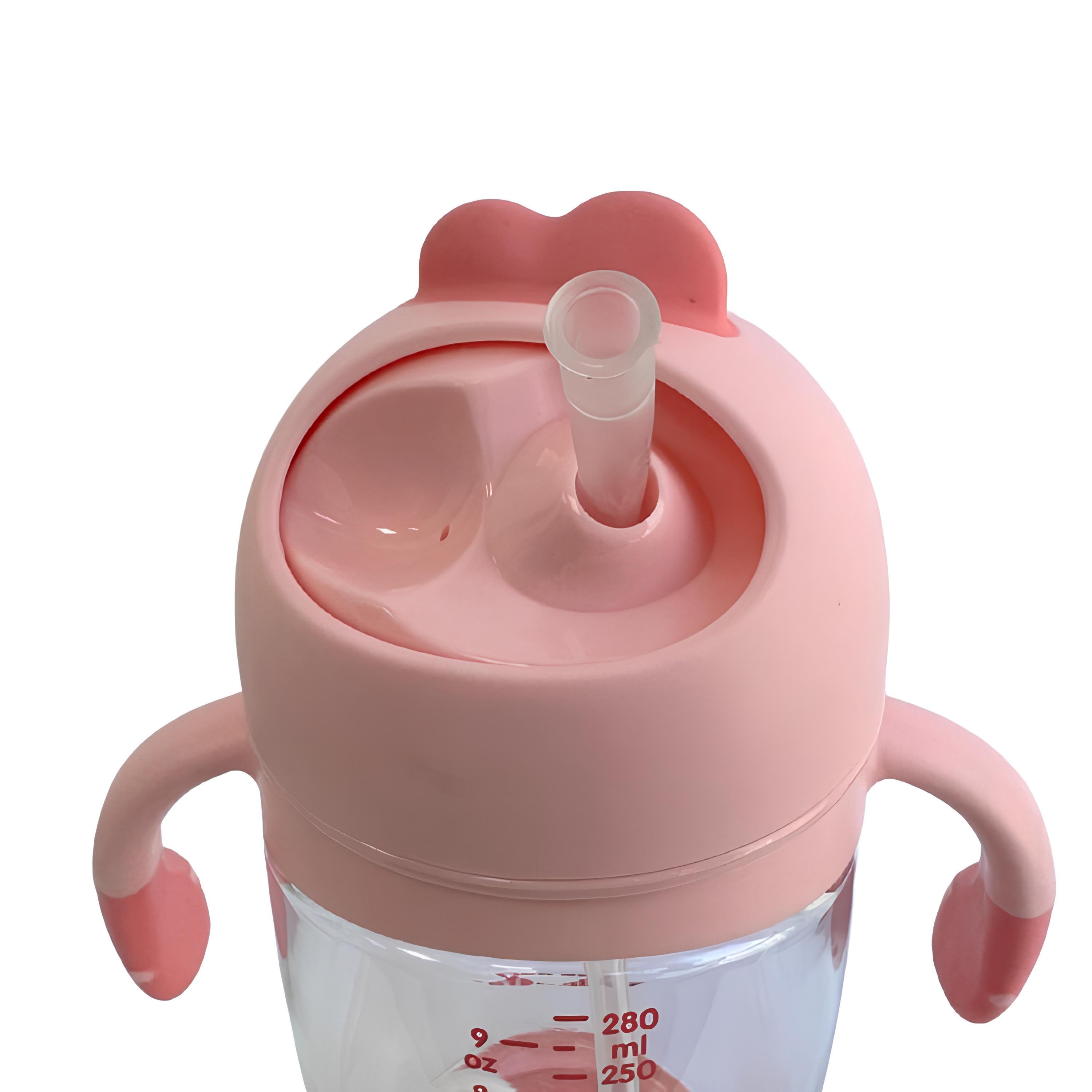 Пляшка-непроливайка з трубочкою та обтяжувачем 280 мл Рожевий (5694) - фото 2 Пляшка-непроливайка з трубочкою та обтяжувачем 280 мл Рожевий (5694) - фото 2