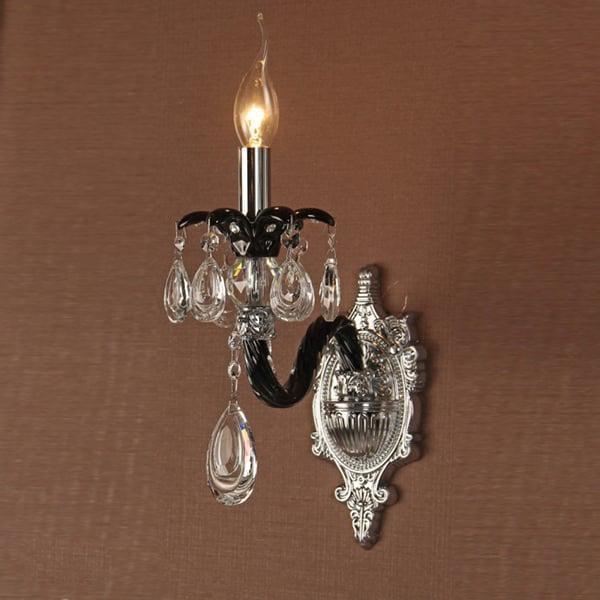 Бра Flora на 1 лампу зі стразами і камінням Чорний (KC015/1W)