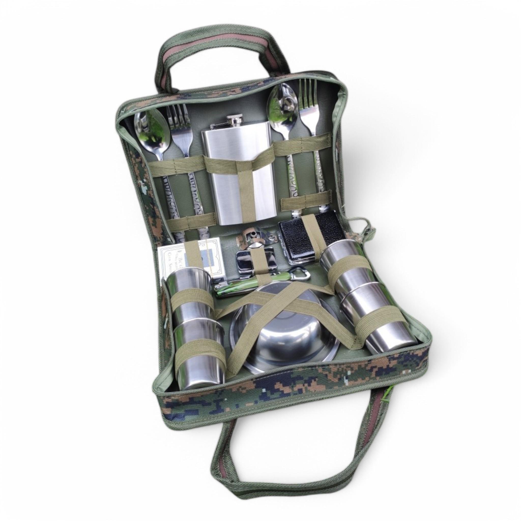Набор туристический Tourist Set A 16в1 с флягой 266 мл в камуфляжном кейсе (T_FB-A)