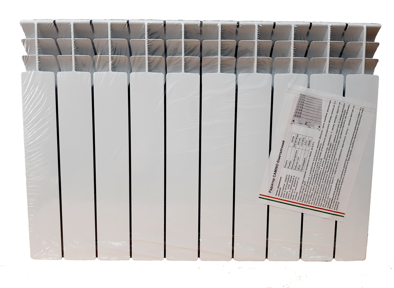 Радиатор биметаллический ТМ CAMINO 560x96x80 мм (2296398335) - фото 3