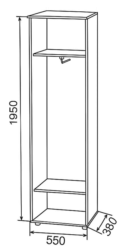 Шафа для одягу Майстер Форм Марс МДФ 550х380х1950 мм Білий/Дуб сонома (21854) - фото 2 Шафа для одягу Майстер Форм Марс МДФ 550х380х1950 мм Білий/Дуб сонома (21854) - фото 2