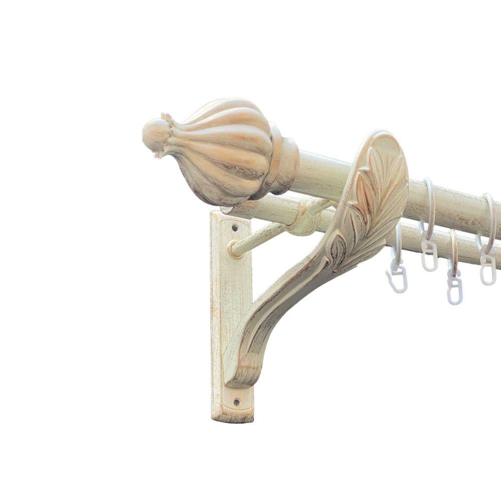 Карниз Orvit Таджа металевий дворядний ретро гладка труба кільце металеве 25/19 мм 300 см Біле Золото (00-00010581) - фото 1 Карниз Orvit Таджа металевий дворядний ретро гладка труба кільце металеве 25/19 мм 300 см Біле Золото (00-00010581) - фото 1