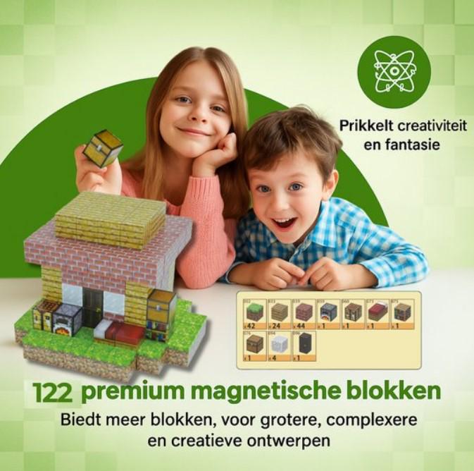 Конструктор Magnetic Cube Хатина з цегли з магнітними елементами 122 шт. (2104618676) - фото 10 Конструктор Magnetic Cube Хатина з цегли з магнітними елементами 122 шт. (2104618676) - фото 10