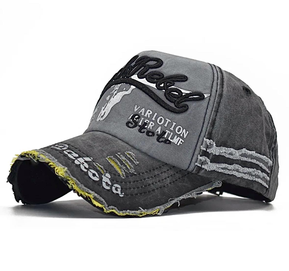 Кепка бейсболка Wuke логотип Black Rebel с изогнутым козырьком унисекс one size Серый - фото 1