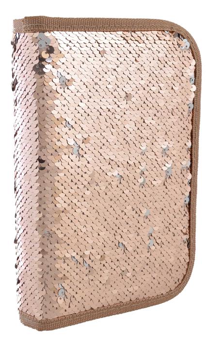 Пенал твердый YES одинарный с клапаном Sequins Золото (532423)