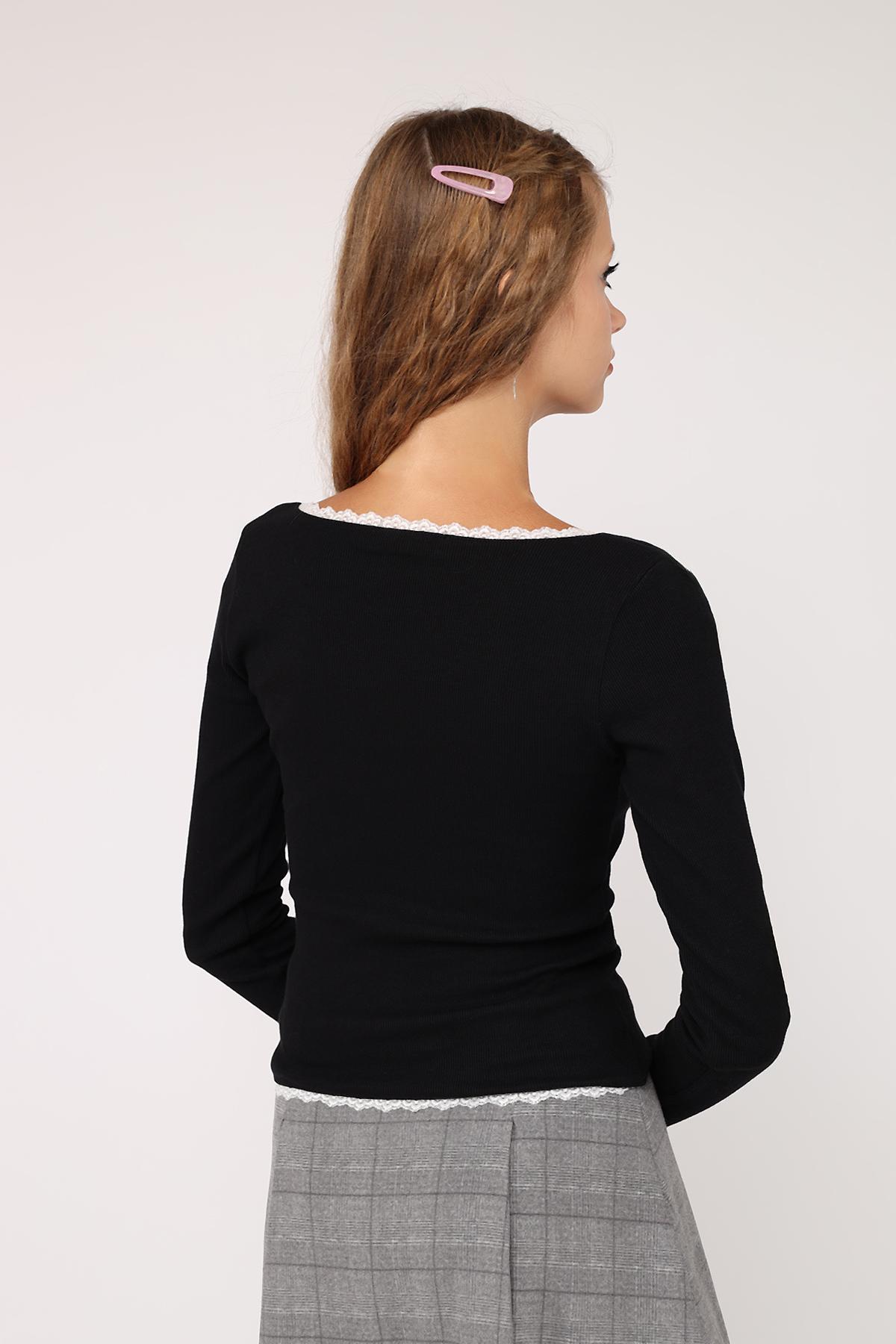 Джемпер жіночий з довгим рукавом ЦБ-00280985 р. 44 Чорний (SKT001076846) - фото 4