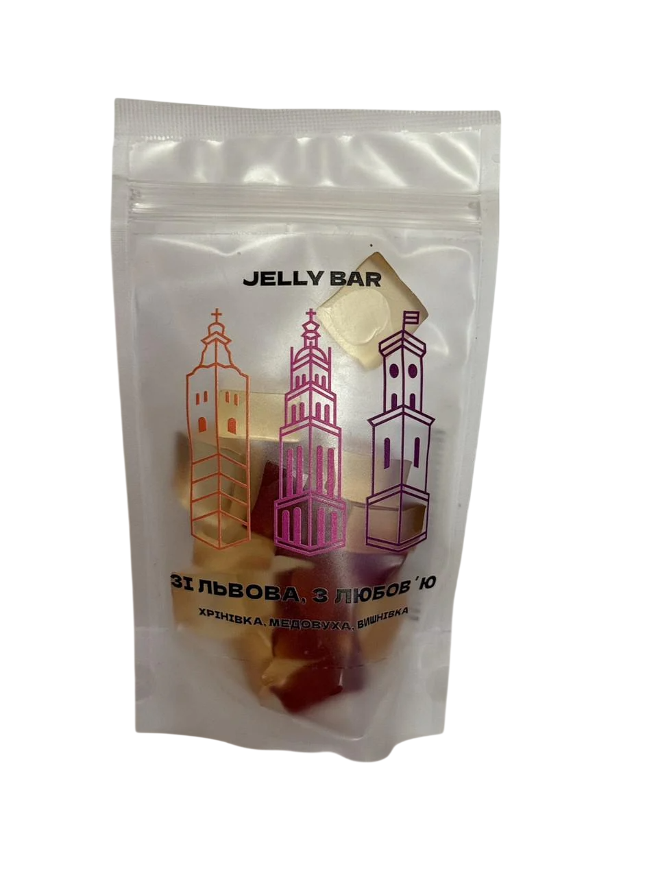 Конфеты алкогольные Jelly Bar с вишневкой/хреновкой/медовухой натуральные 100 г (0141)