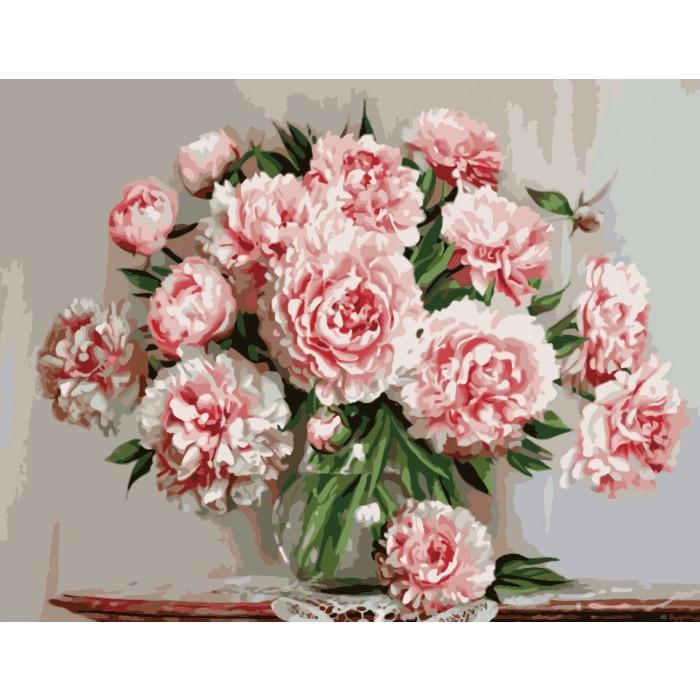 Картина по номерам Ідейка Букеты Нежные пионы 40х50 см (KHO1067)