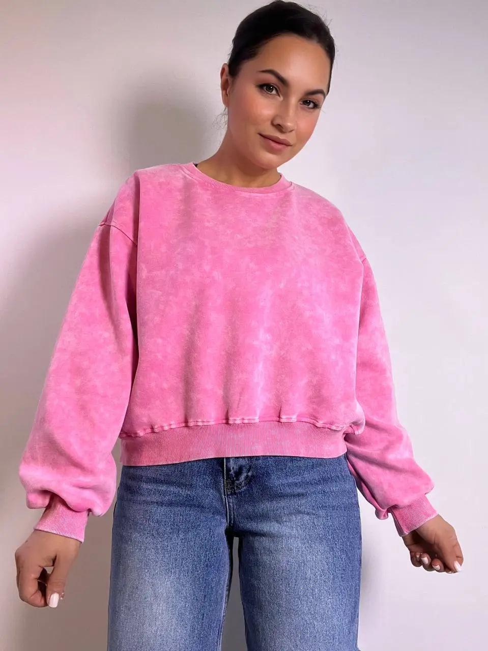 Світшот жіночий JOY ONE 25177 вільний крій середня довжина варений тай-дай OS Бежевий (3386) - фото 8 Світшот жіночий JOY ONE 25177 вільний крій середня довжина варений тай-дай OS Бежевий (3386) - фото 8