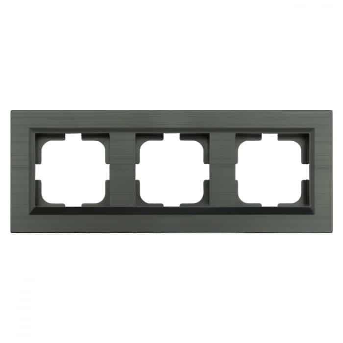 Рамка трехместная QUANTUM Серый магнит (405-310000-227)