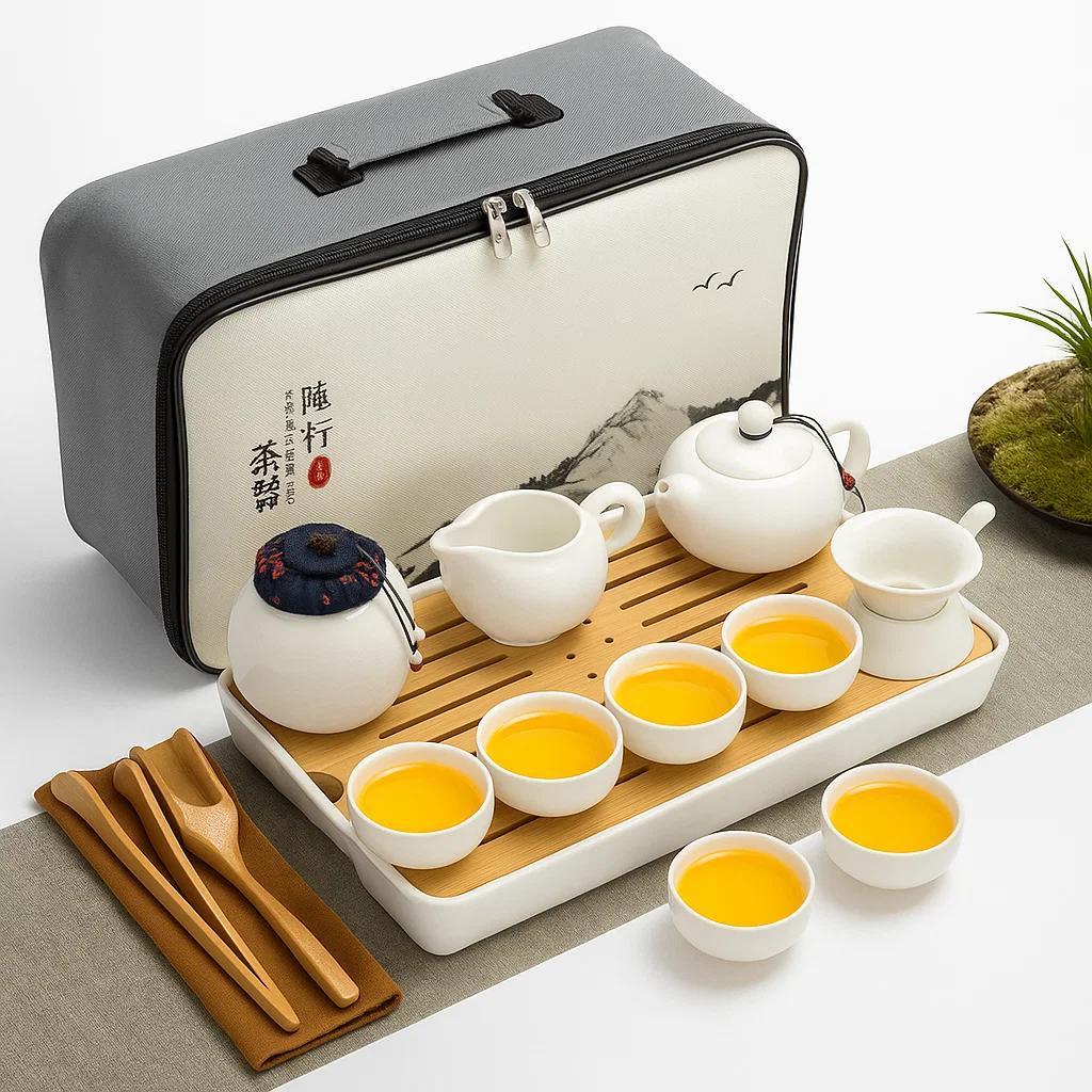Дорожній набір для чайної церемонії Гунфу ча з 15 пр.(716) Дорожній набір для чайної церемонії Гунфу ча з 15 пр.(716)