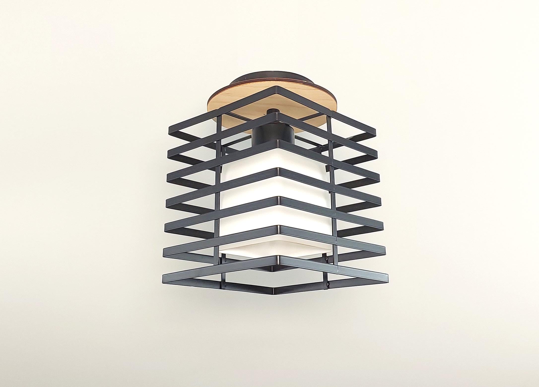 Люстра на одну лампу подвесная металлическая Черный (62C)