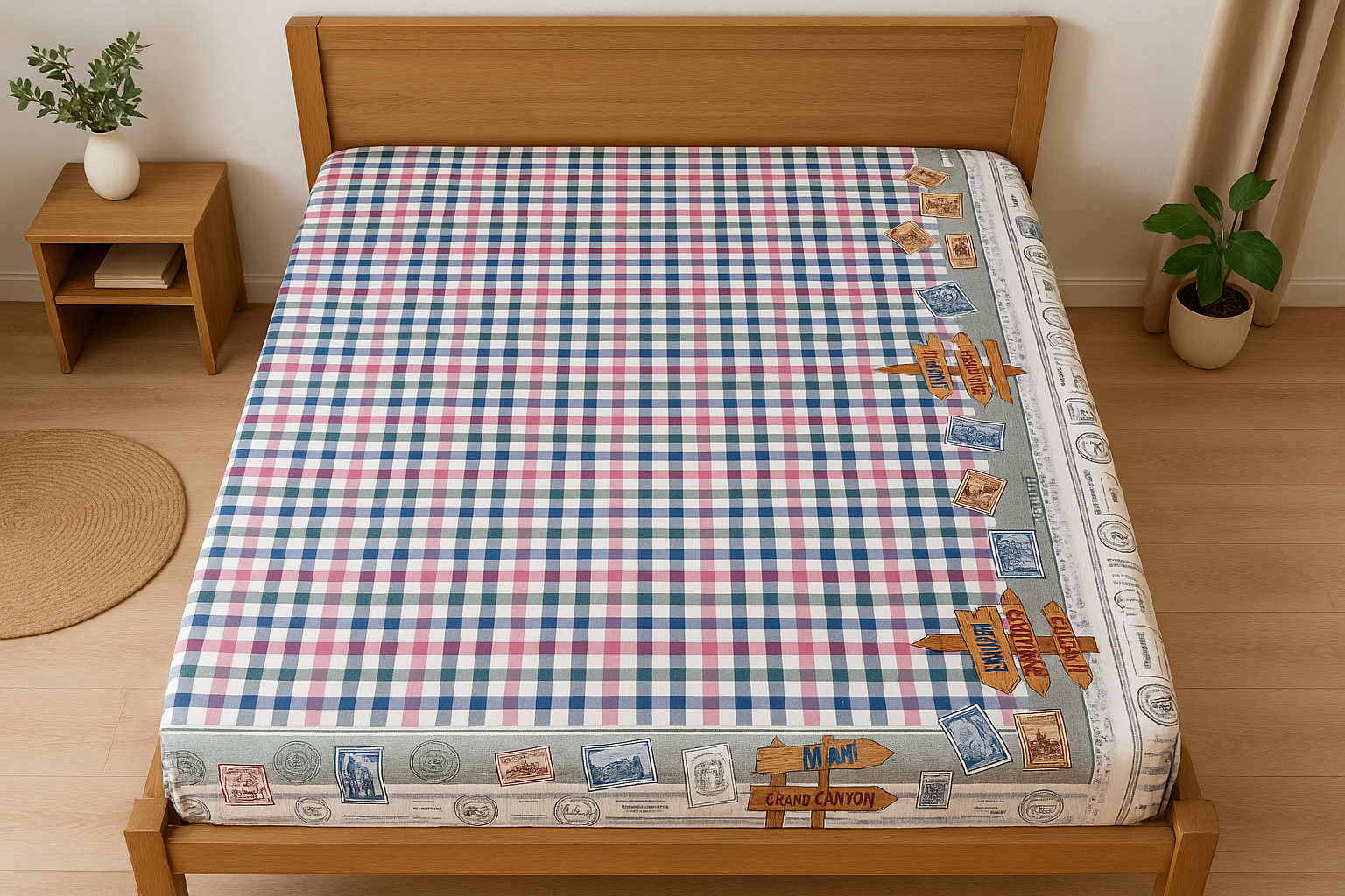 Простынь на резинке В путешествие бязь 90х200 см (G-1305-2/WP/x90)