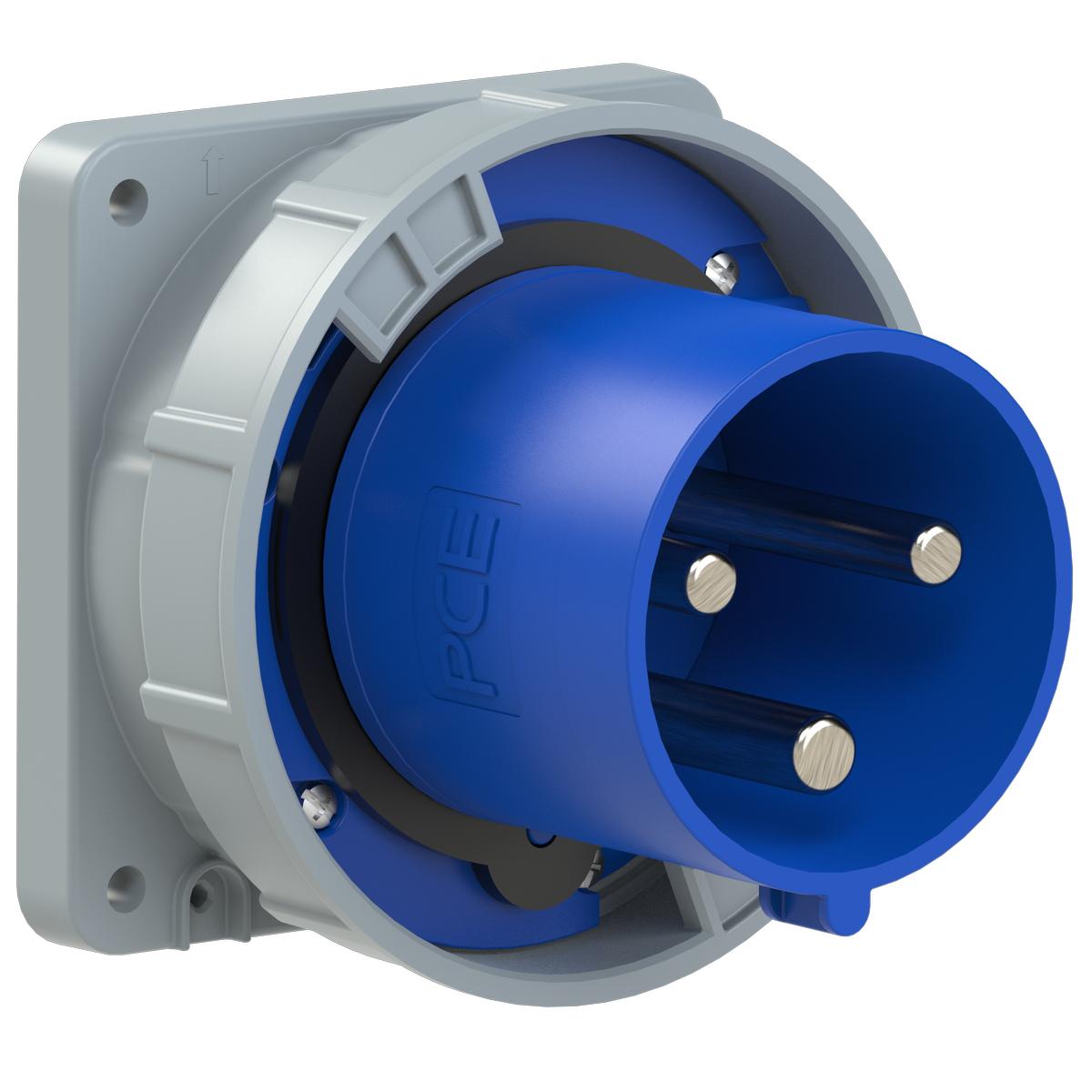Силовая вилка встраиваемая PCE 1P+N+E IP67 125A 230V (643-6)