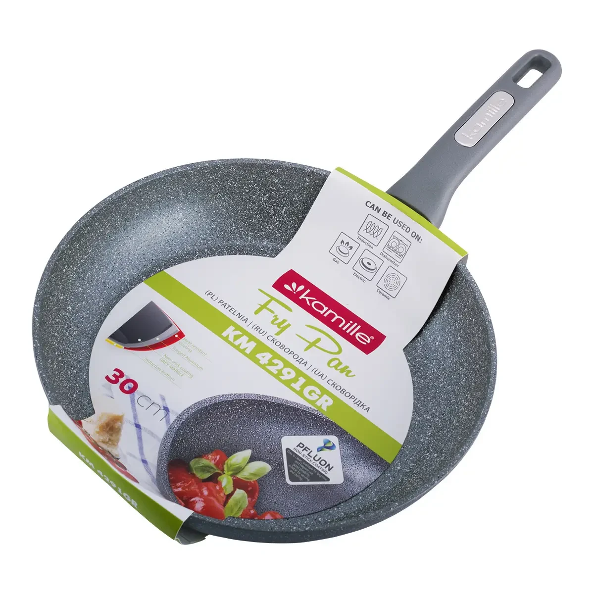 Сковорода Kamille 30 см с гранитным антипригарным покрытием (KM-4291GR)