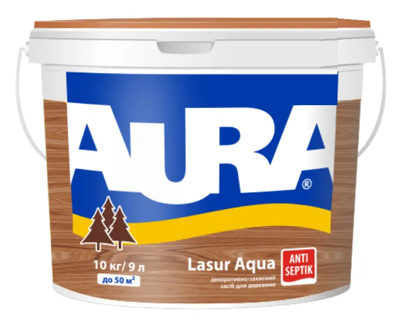 Лазур-лак акриловий Aura Lasur Aqua для деревини 9 л Безбарвний (2571569545)