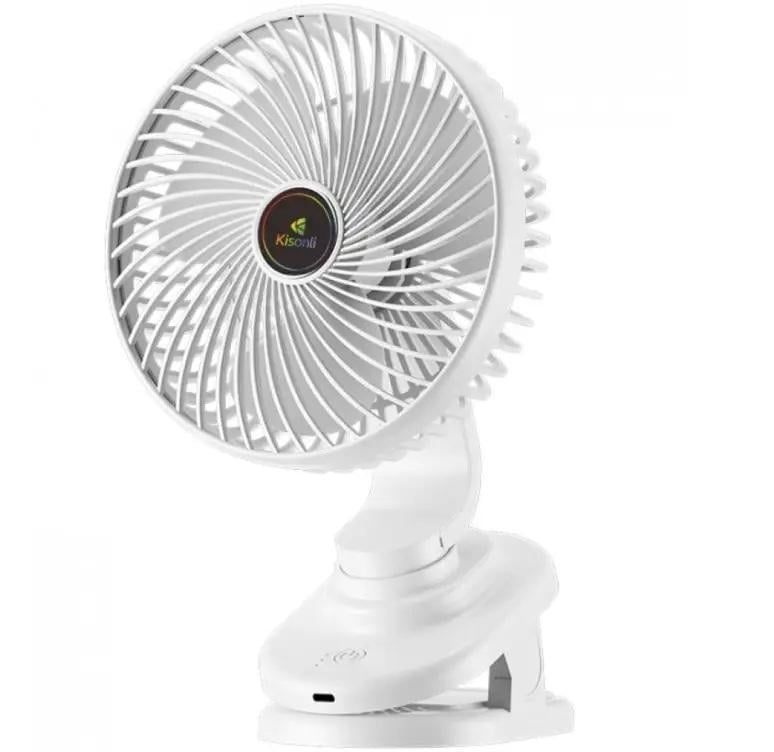 Вентилятор на прищепке Kisonli F104 1200 мА/ч White (627457)