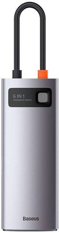 USB-хаб Baseus Metal Gleam Series 6в1 Gray (CAHUB-CW0G)   - фото 7