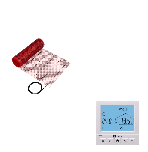 Комплект Мат нагревательный FLEX 175 Вт/м2 1925 Вт 11 м2/Терморегулятор Castle АС819H