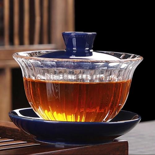 Китайская чаша для заваривания чая Гайвань 100 мл Синий - фото 2