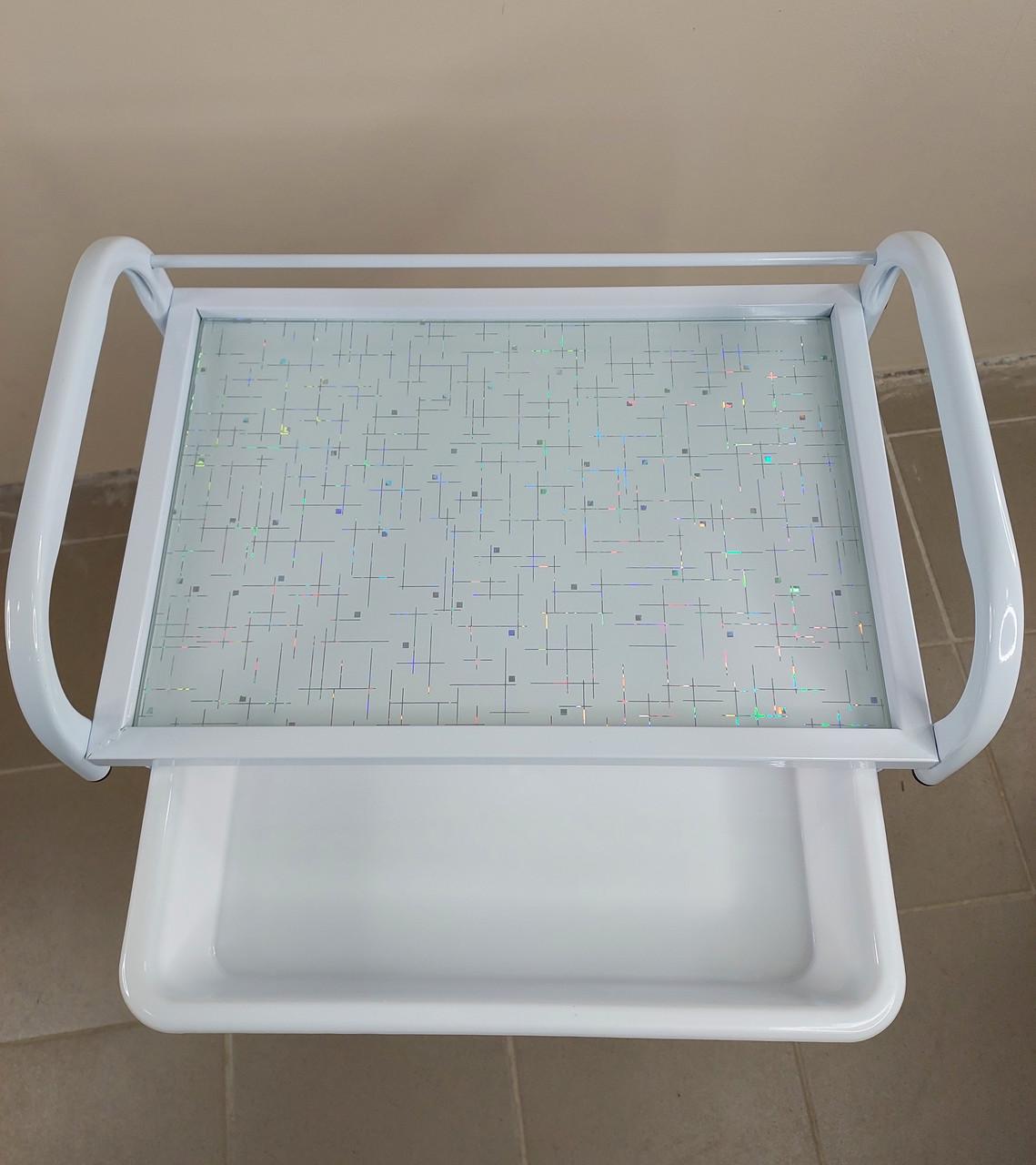 Коляска косметологическая на 3 полочки ДенІС professional с выдвижным лотком Белый (1758973677) - фото 6