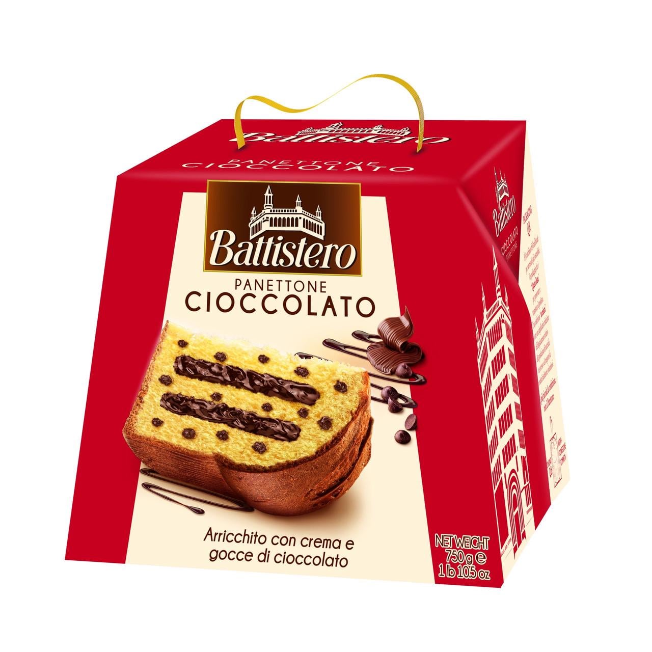 Панеттоне Battistero Panettone Cioccolato с шоколадным кремом и крошками 750 г