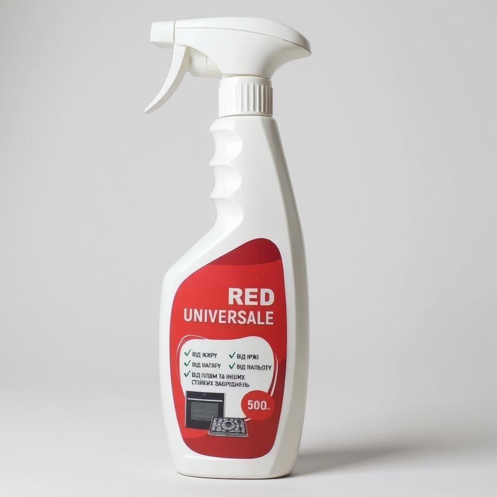 Средство удаления жира Aqva Red Universal для кухни плиты духовки мощный очиститель 500 мл