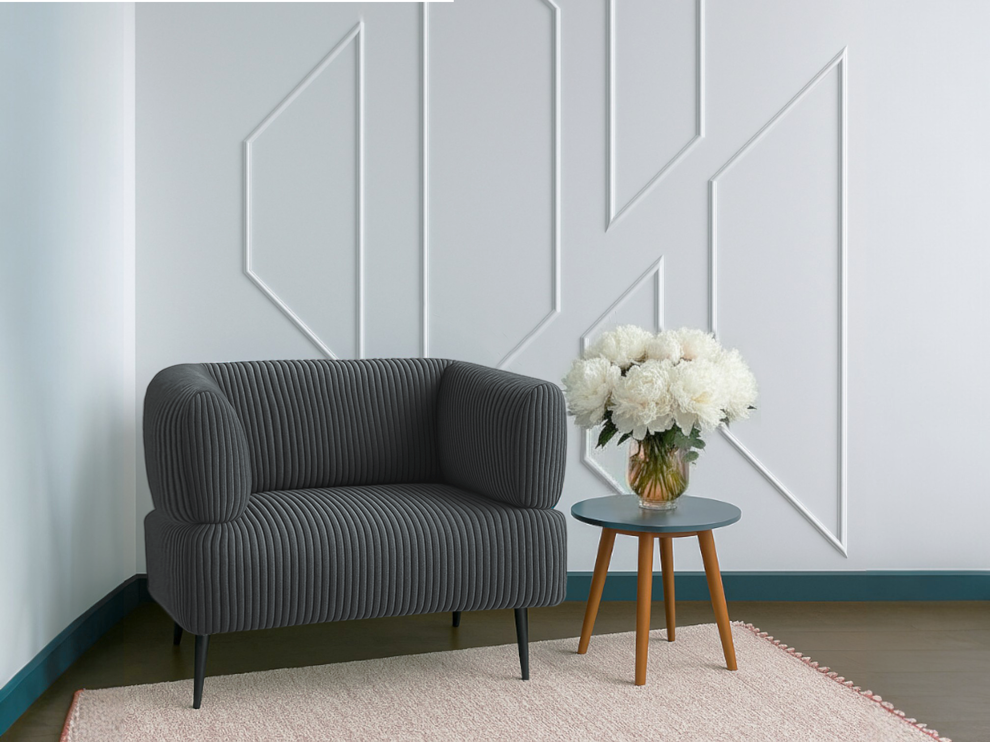 Кресло офисное Tobi Sho Бенно-1 с подлокотниками велюр вельвет 1000х720х750 мм Lotus 96/Grey