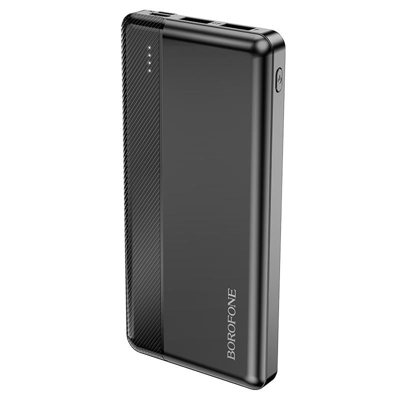 Повербанк Borofone BJ24 Famous 10000 mAh 2USB/Type-C/Micro-USB 2A LED дисплей Чорний