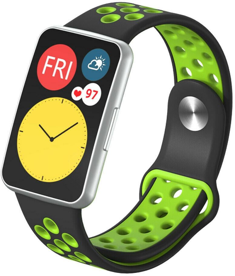 Ремешок Sport для Huawei Watch Fit Black Green (21209-4A)