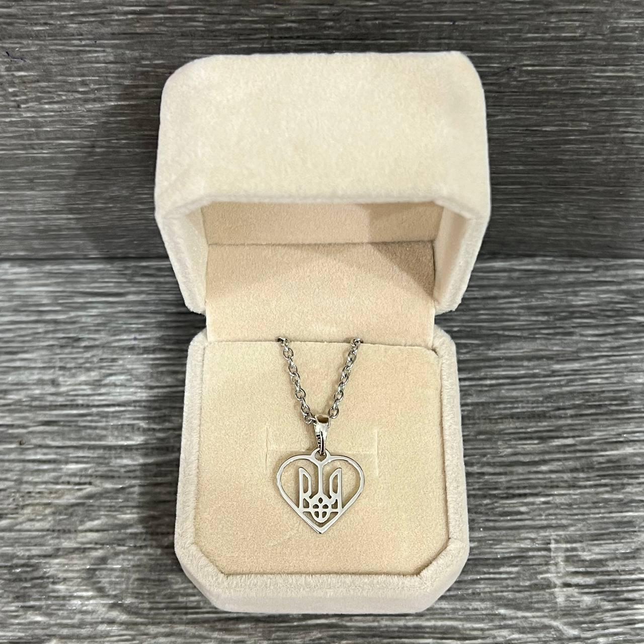 Кулон на цепочке Герб Украины Трезубец Xuping Jewelry ювелирная сталь в бархатной коробочке (85451411)