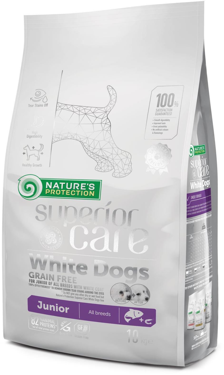 Корм сухой Nature's Protection Superior Care White Dogs Grain Free Junior All Breeds беззерновой для юниоров 10 кг (4771317456724) Корм сухой Nature's Protection Superior Care White Dogs Grain Free Junior All Breeds беззерновой для юниоров 10 кг (4771317456724)
