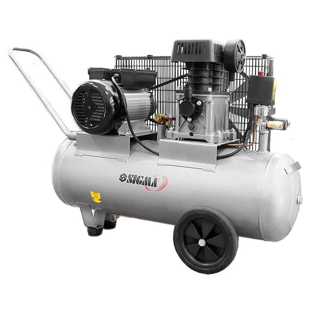 Компрессор двухцилиндровый ременный SIGMA II 2,5 кВт 335 л/мин 10 бар 50 л 2 крана (7044121)