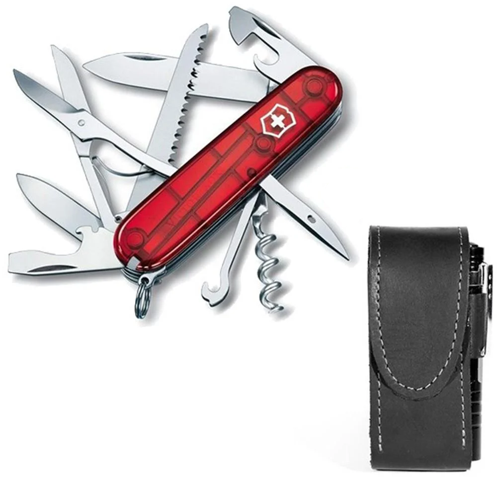 Комплект ніж Victorinox Huntsman 1.3713.T/чохол з ліхтариком