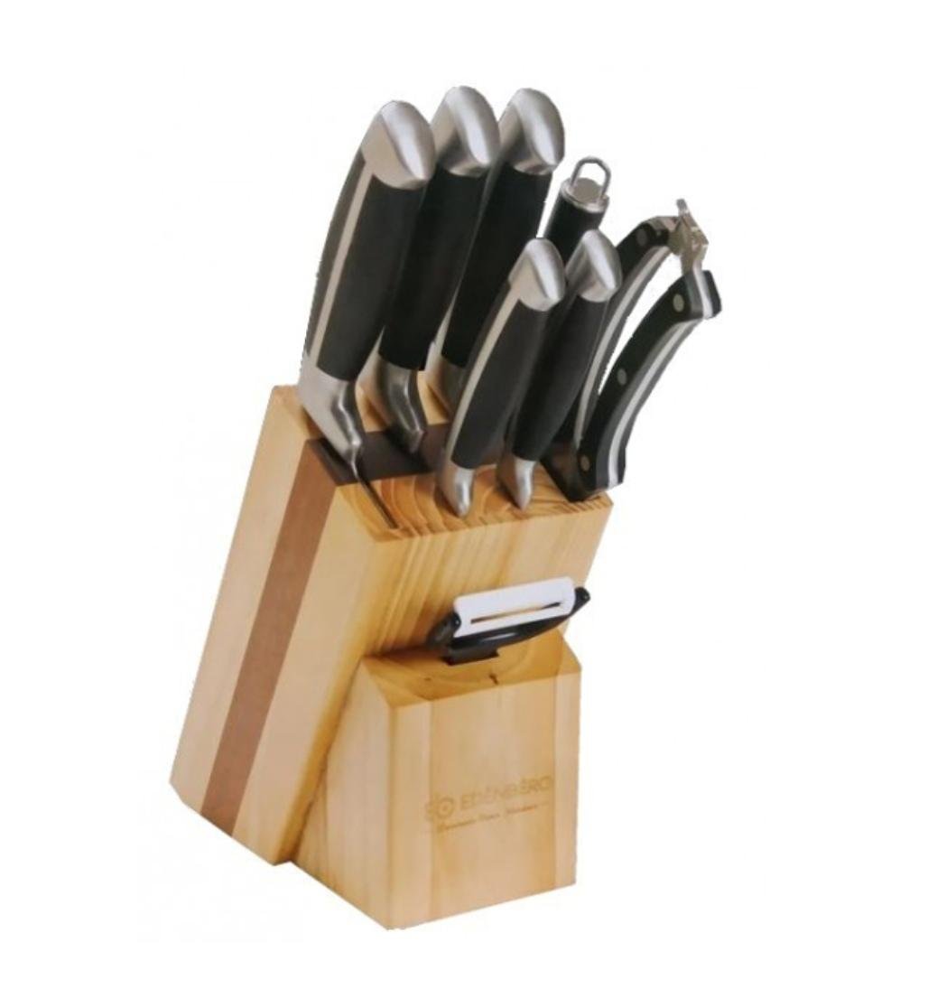 Набір ножів Edenberg EB-3612 на дерев'яній підставці 9 пр. (EB-3612)
