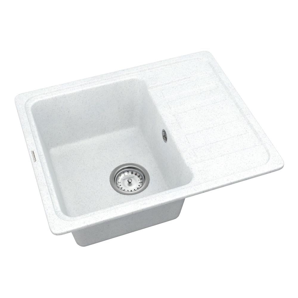 Кухонная мойка VANKOR Hope HMP 02.57 White stone с сифоном