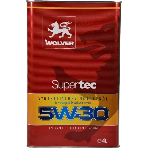 Моторное масло WOLVER SUPERTEC SAE 5W-30 4 л (07573)