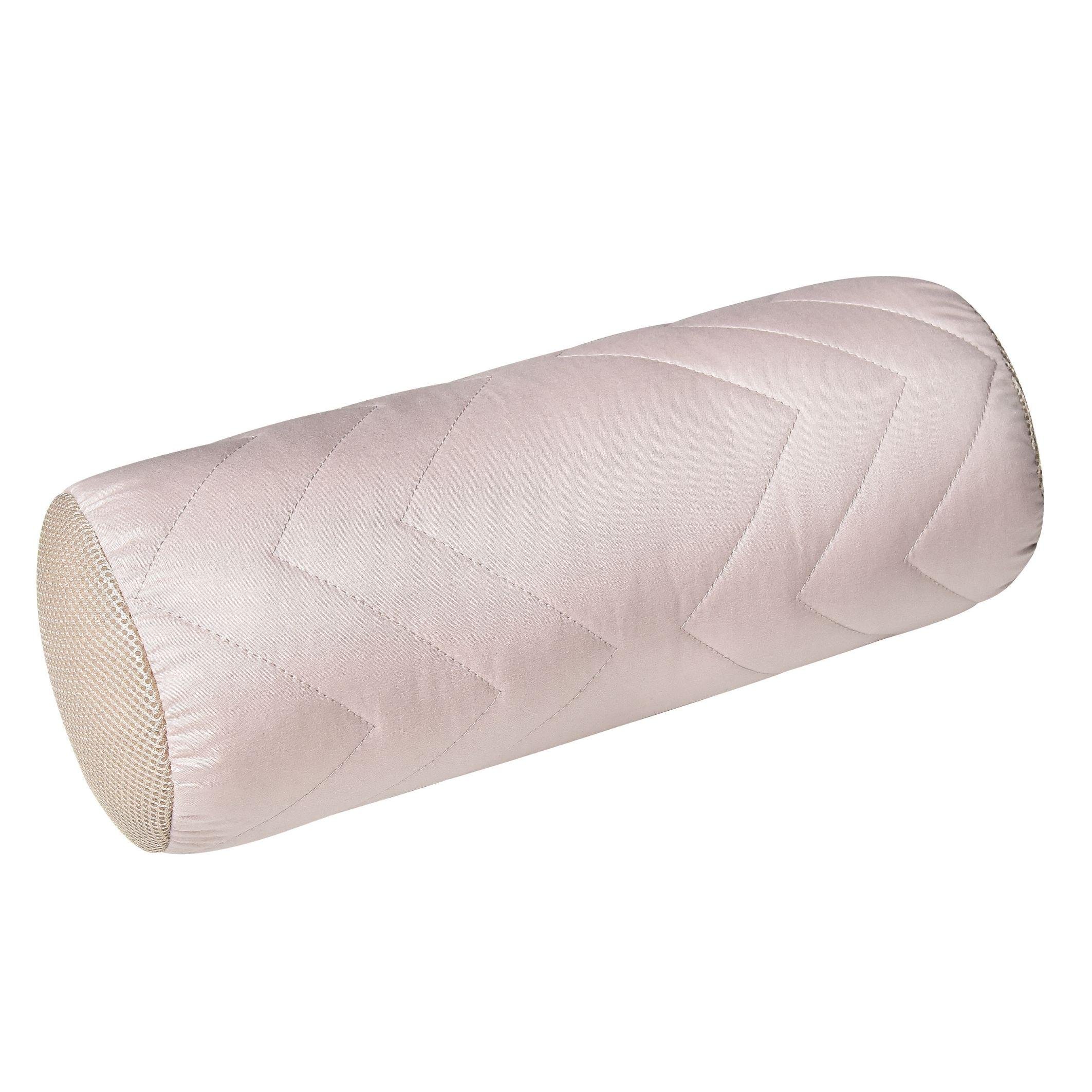 Подушка валик для шеи и головы IDEIA NORDIC с воздухопроницаемой вставкой 15х40 см Бежевый (26077)