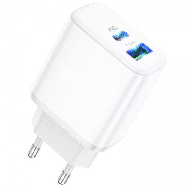Зарядное устройство C105A PD 20 Вт/QC3.0 Type-C to Lightning Белый (33324-01)