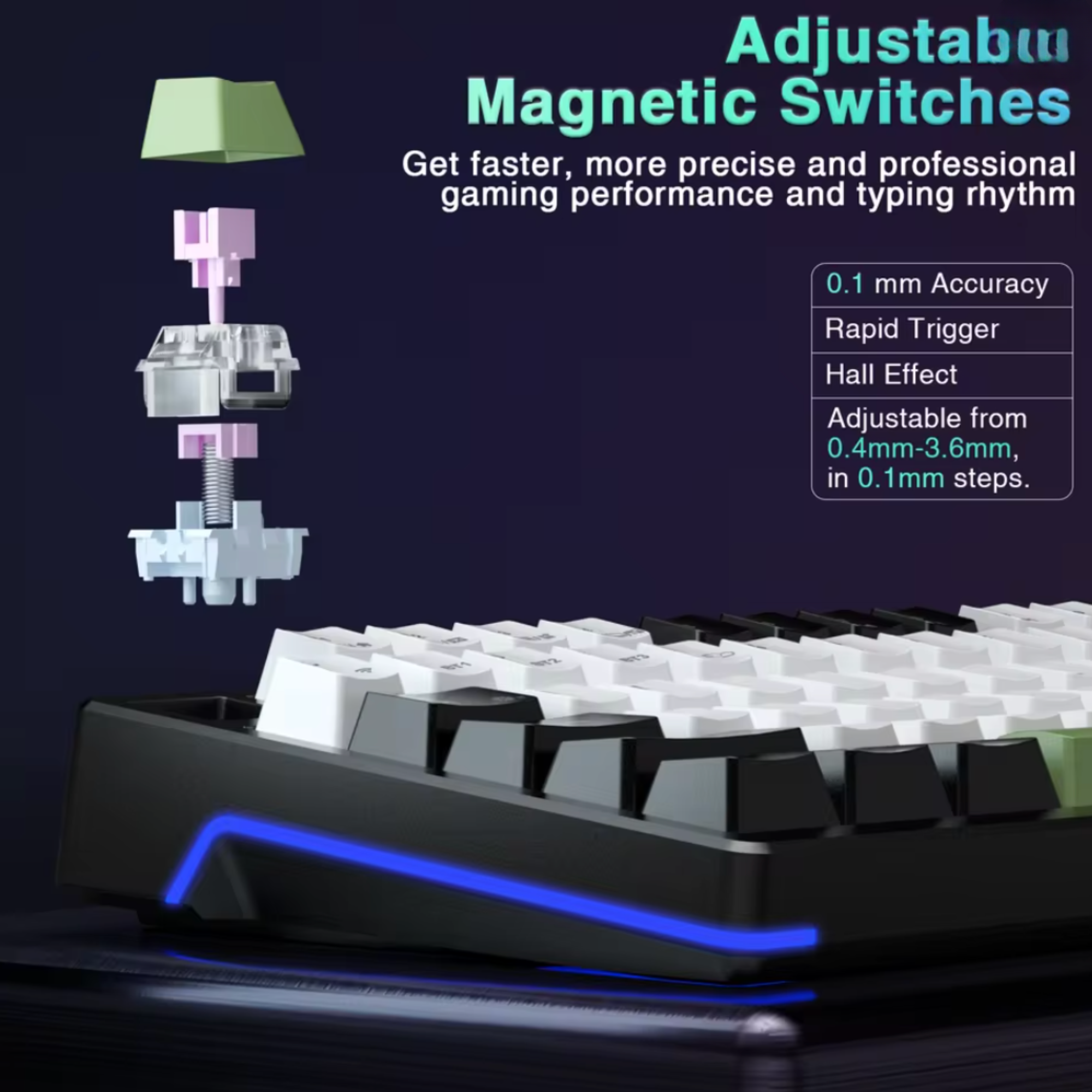ᐉ Клавиатура механическая AULA F98X ENG/наклейки UA/RU Milk white