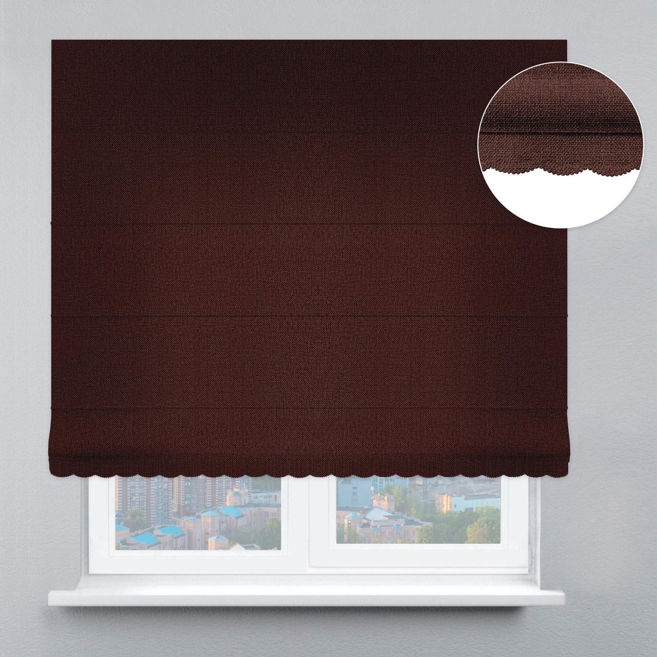 Римская штора рогожка димаут с ажуром 290х170 см Шоколадный