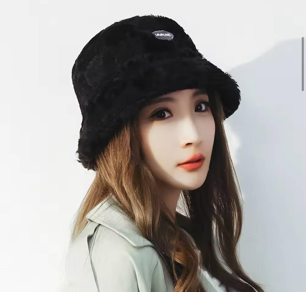 Панамка меховая в клетку на зиму OS Черный (791062) - фото 3 Панамка меховая в клетку на зиму OS Черный (791062) - фото 3