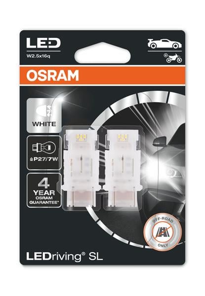 Автомобільна лампа Osram 3157DWP-02B LED 2 шт. P27 7 Вт W3x16q 12 В 2 Вт 6000 K 2 шт. (10286508)
